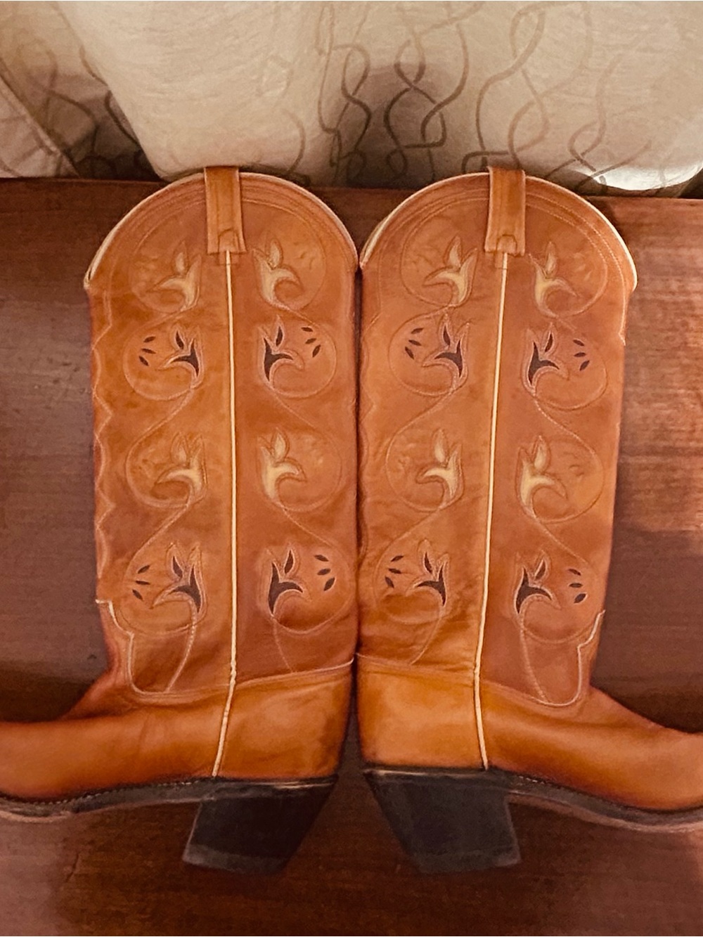 1970’s ACME Tan Brown Tall Shaft Leather Western Cowboy Boots